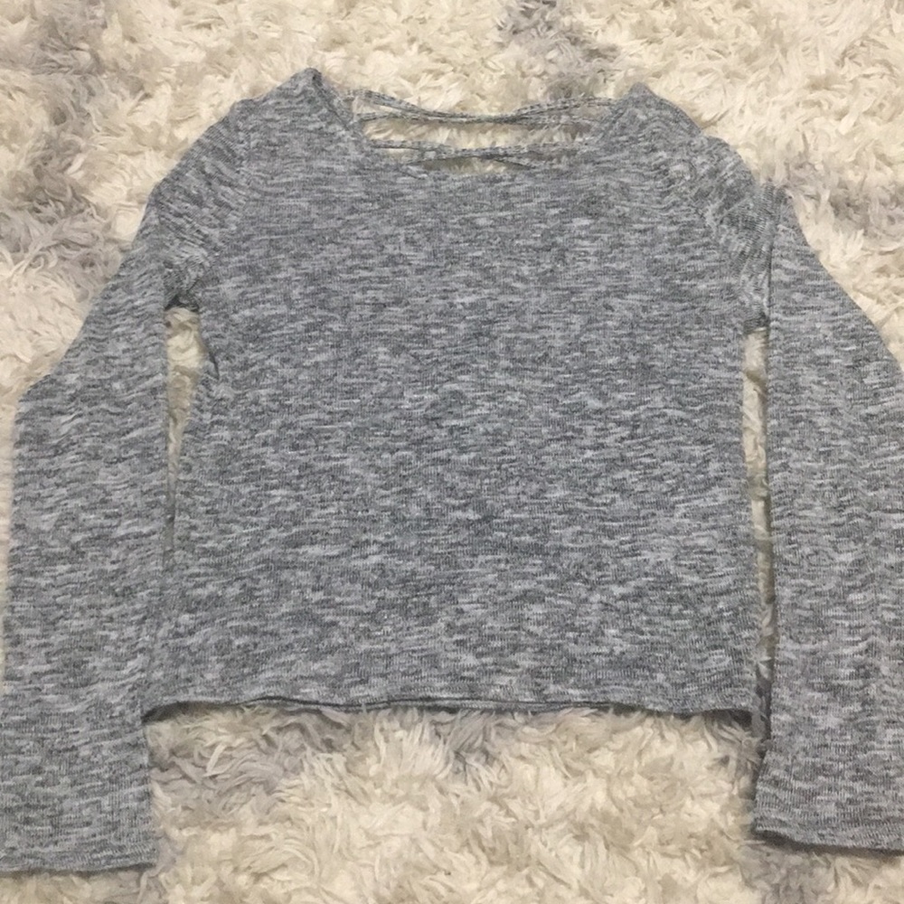 H&M Divided Crisscross Back Gray Knit Long Sleeve